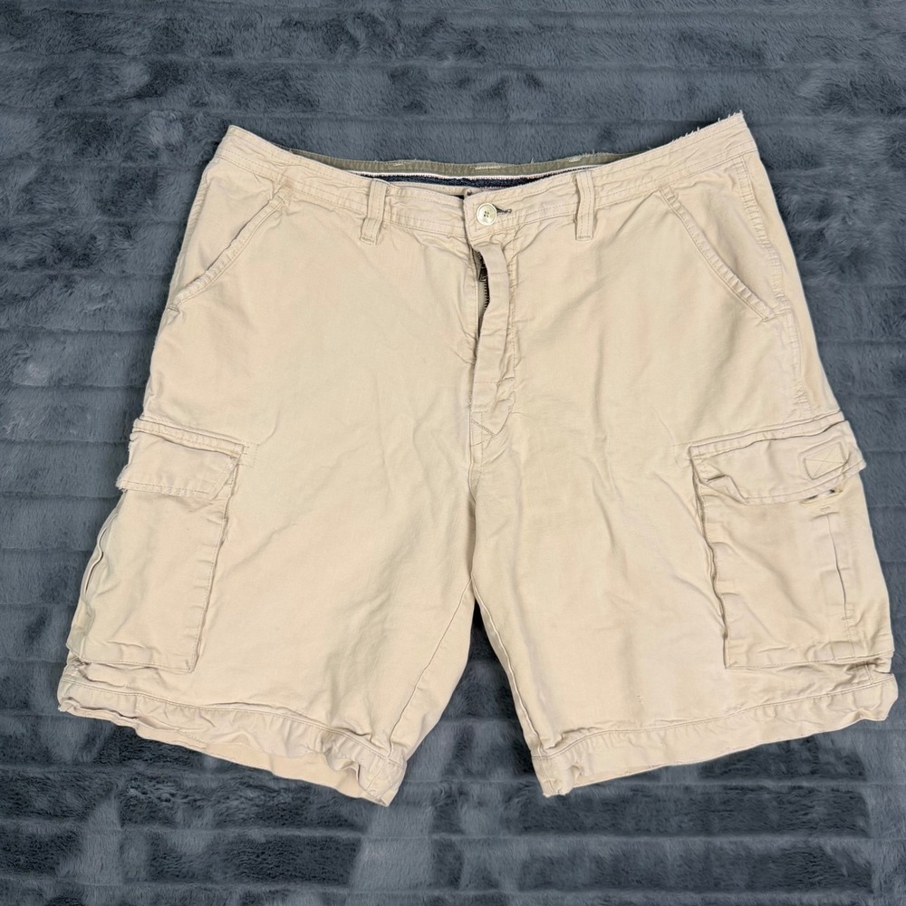 Cariloha Mens Tan Bamboo Organic Cotton Cargo Shorts Size 34 Khaki Utility